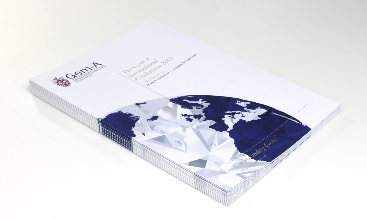 Branding by Neon - Gem-A - Gem-A global conference save the date brochure designed by Dana Robertson