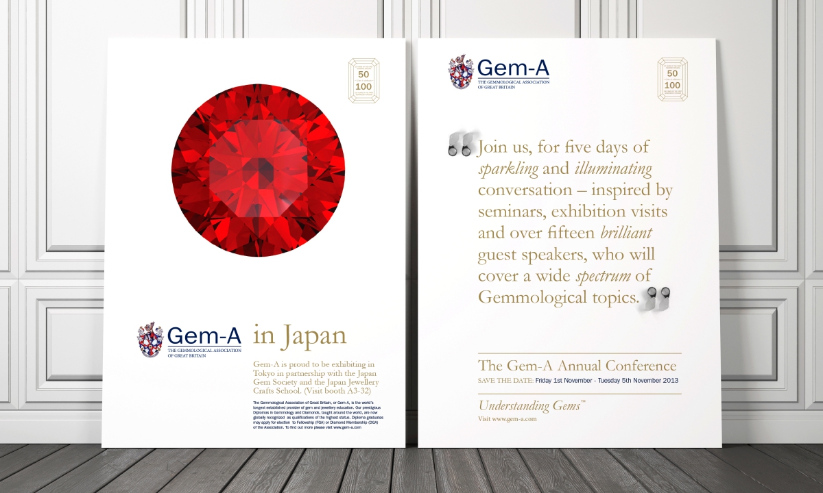 Branding by Neon - Gem-A - Gem-A in Japan and Global Conference posters designed by Dana Robertson