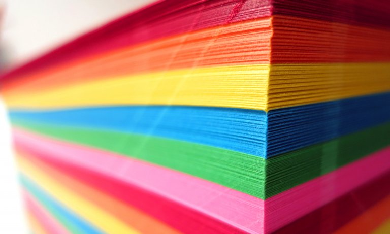 Close up of colour papers for new Nabarro's canteen wall by Neon Design & Branding Consultancy www.neon-creative.com