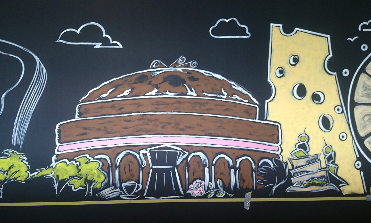 Branding by Neon - designed by Dana Robertson - Nabarro Law Firm - Law sector branding - 125 London Wall - Sweet and Savory Skyline Wall WIP detail 4