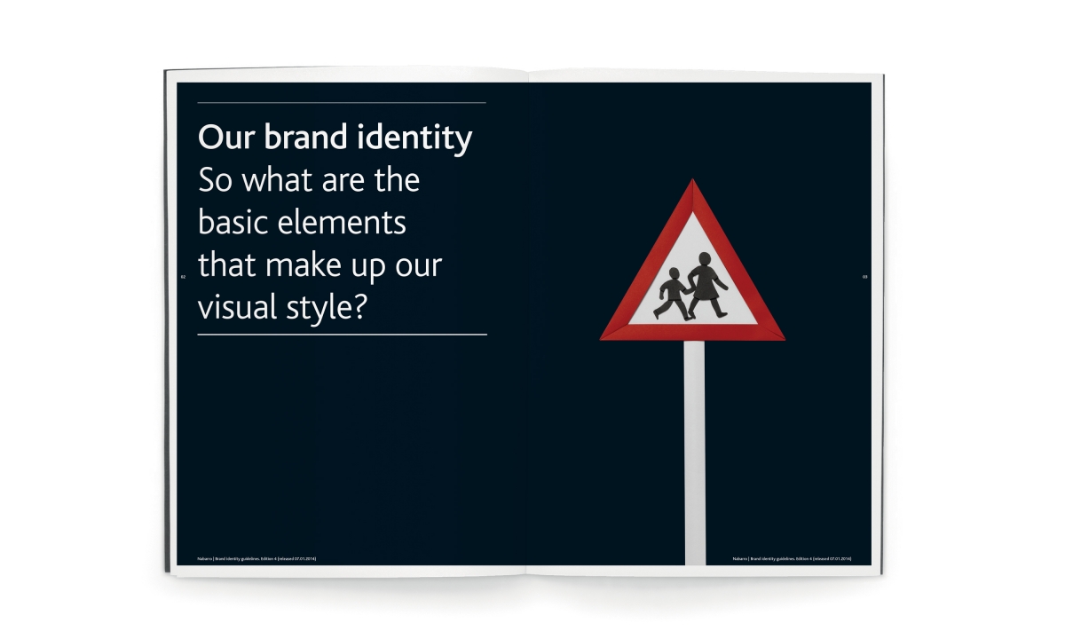 Branding by Neon - Nabarro Law Firm - Law sector branding - Brand guidelines sample spread designed by Dana Robertson