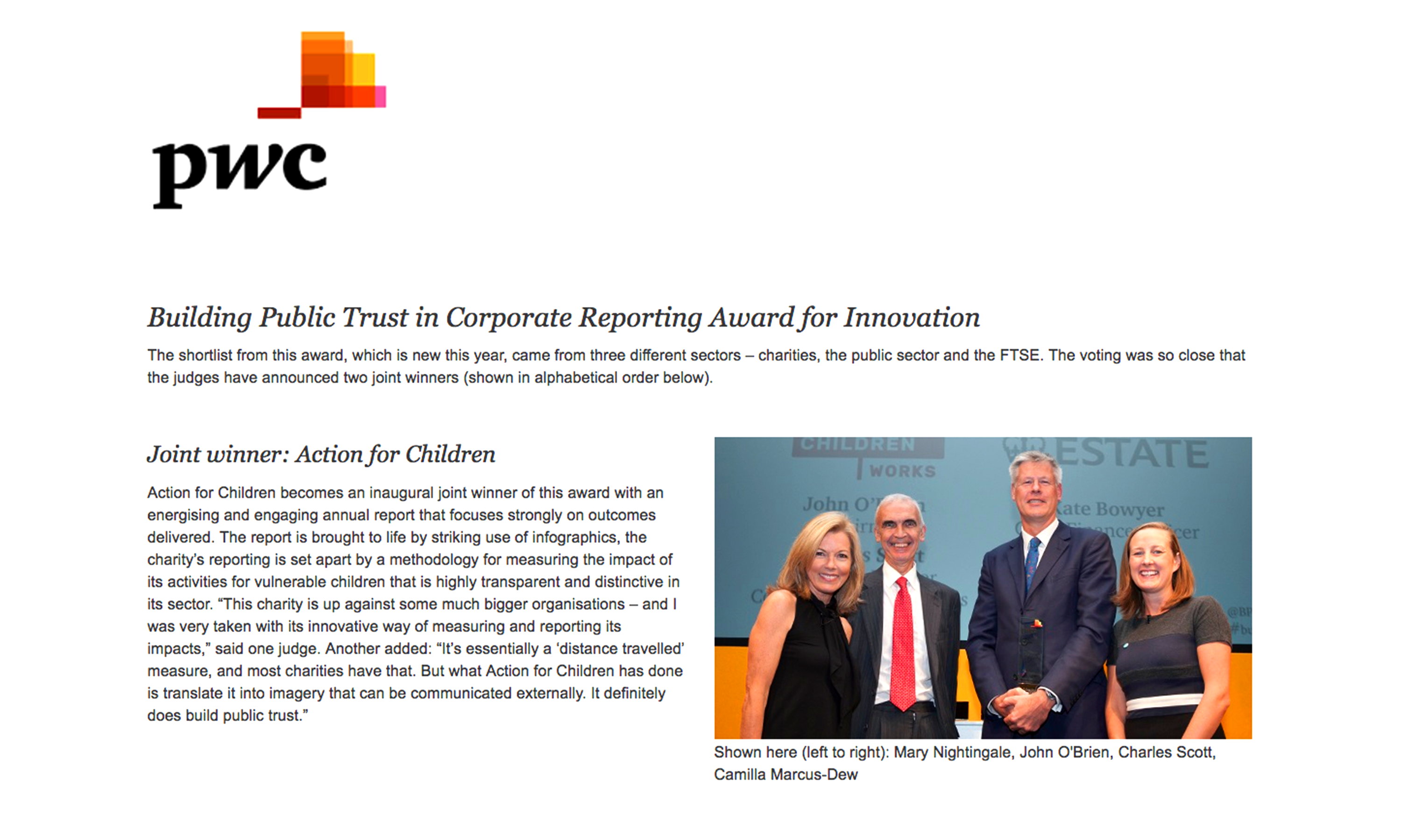 PWC-Action-for-Children-Excellence-in-Reporting-award-winners-2017