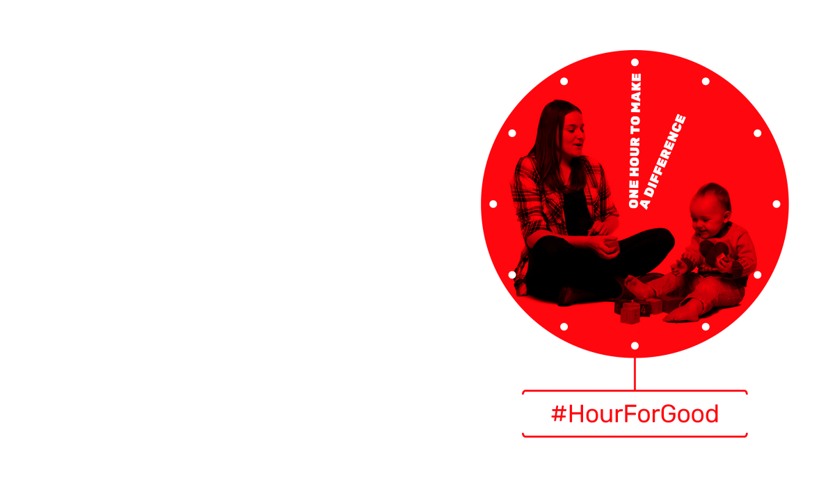 Brand campaign by Neon - designed by Dana Robertson - Charity sector branding - Action for children - An hour for good graphic