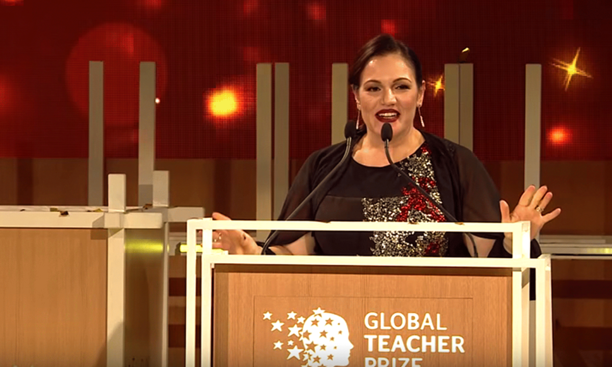 Andria Zafirakou from Alperton Community School in the UK won the 2018 Global Teacher Prize mage-credit-The-Varkey-Foundation